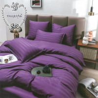 Постельное белье из страйп-сатина ПАНДОРА фиолетовое 1,5-спальное