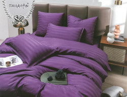 Постельное белье из страйп-сатина ПАНДОРА фиолетовое 1,5-спальное
