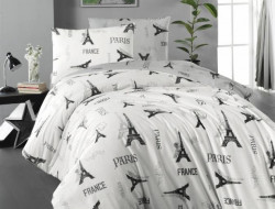 Постельное белье подростковое из ранфорса KARVEN YOUNG STYLE N022 PARIS 50х70 (1шт), 70х70 (1шт)