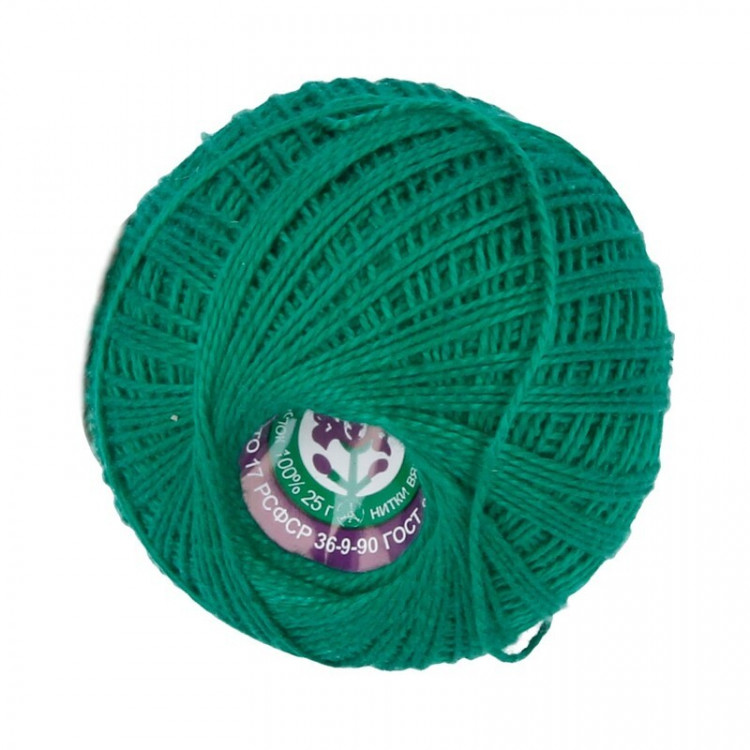 Пряжа СПБ ИРИС №4110 ярко-зеленая 100% мерсеризованный хлопок 20 шт х 25 гр, 150 м