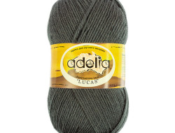 Пряжа ADELIA LUCAS №22 темно-серая 70% шерсть, 30% акрил, 5 шт х 100 гр, 218 м +/- 10 м