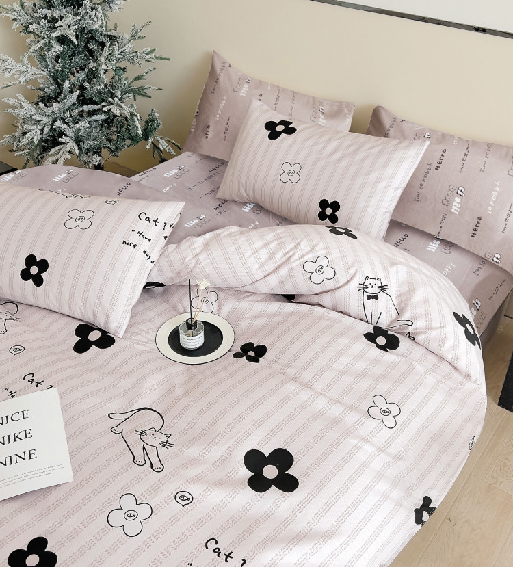 Постельное белье из твил-сатина TANGO котик 70х70 (2шт) 2-спальное