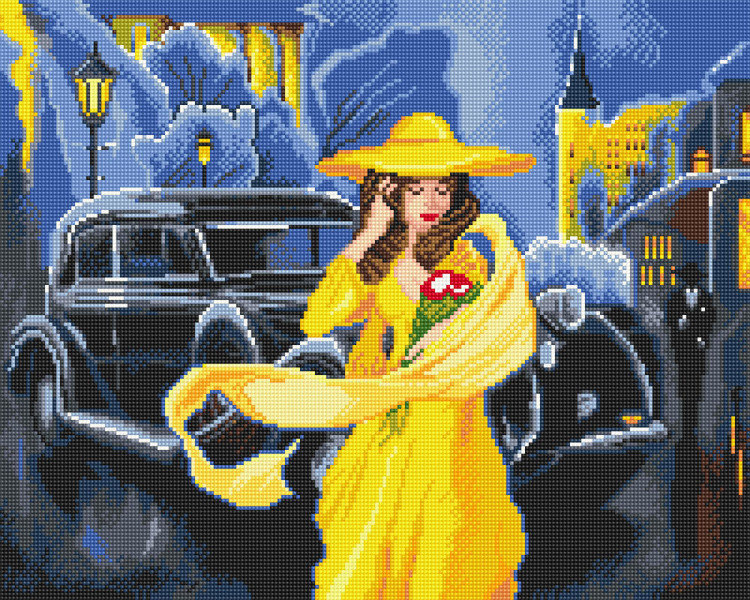 Кристальная (алмазная) мозаика ФРЕЯ ALVK-68 Дама в желтом