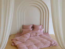 Постельное белье с простыней на резинке 180х200 GERMAN GRASS ROSE BRILLIANT GRASS 70х70 (2шт) евро