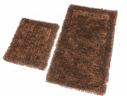 Набор ковриков для ванной хлопковый с бахромой KARVEN KV428 EKOSE ESKITME K.M бежевый 50х60 (1шт), 60х100 (1шт)