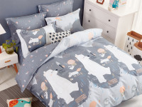 Постельное белье из твил-сатина TANGO мишки на севере 70х70 (2шт) 1,5-спальное