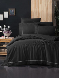 Постельное белье из DELUXE ранфорса KARVEN N029 ALISA BLACK 50х70 (4шт) евро