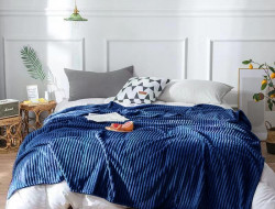 Плед однотонный фланелевый TANGO STRIPE ST-20 синий 150х200