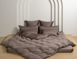 Постельное белье с простыней на резинке 180х200 GERMAN GRASS HAVANA BROWN BRILLIANT GRASS 70х70 (2шт) семейное