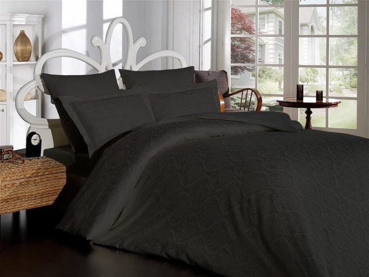 Постельное белье из хлопкового жаккарда KARVEN N302 DAMASK ANTRASIT 50х70 (2шт), 70х70 (2шт) семейное