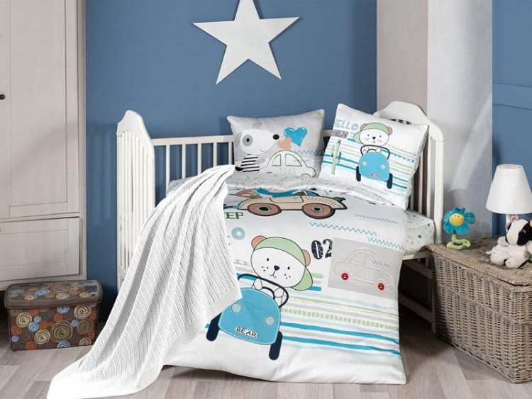 Постельное белье для малышей из сатина с пледом KARVEN 3D DIGITAL D040 JOYCE