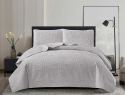 Покрывало тонкое велюровое TANGO CASABLANCA светло-серое 220х240