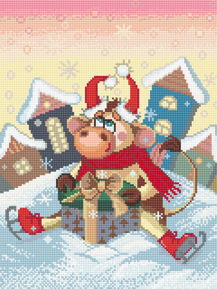 Кристальная (алмазная) мозаика ФРЕЯ ALVK-75 Бычок