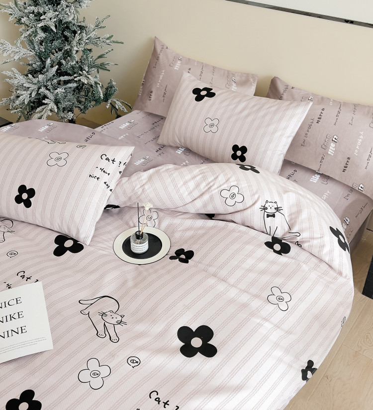 Постельное белье из твил-сатина TANGO игривый котик 50х70 (2шт), 70х70 (2шт) евро