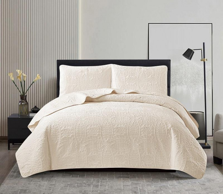 Покрывало тонкое велюровое TANGO CASABLANCA молочное 220х240