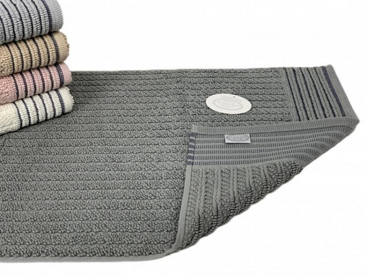 Коврик для ног махровый хлопковый KARVEN KV434 LINE gri 50х80