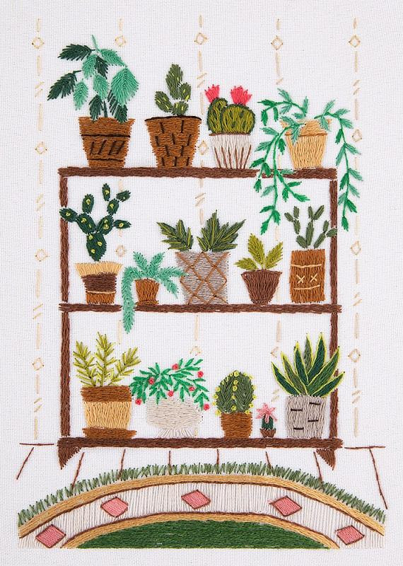 Набор для вышивания PANNA Живая картина JK-2109 ЖИВОЙ УГОЛОК. СТЕЛЛАЖ 10х15