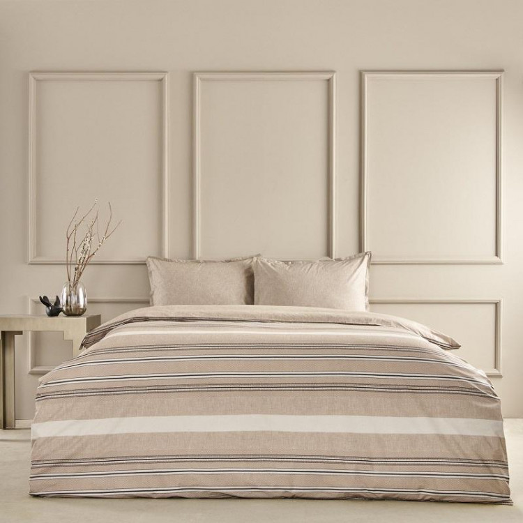 Постельное белье из ранфорса TAC RANFORCE PERLE коричневое евро