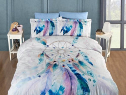 Постельное белье из страйп сатина с цветным принтом KARVEN N250-SB001 50х70 (2шт), 70х70 (2шт) евро