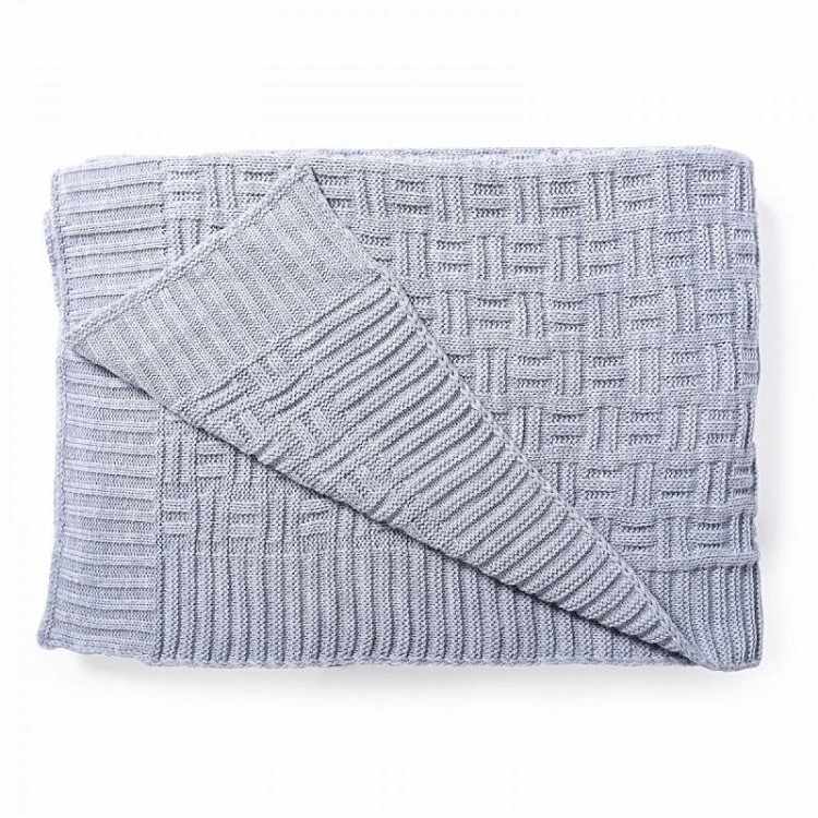 Плед вязаный из акрила BELPOL ШАХМАТЫ сумерки 180х200