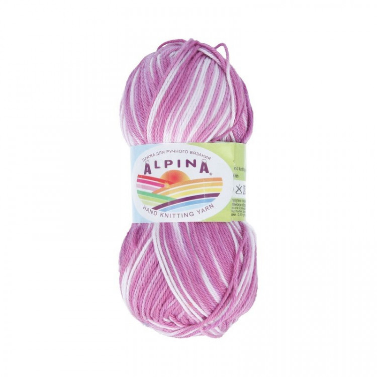 Пряжа ALPINA KATRIN №6378 сиреневая-светло-сиреневая 100% мерсеризованный хлопок 10 шт х 50 гр, 140 м +/- 10 м