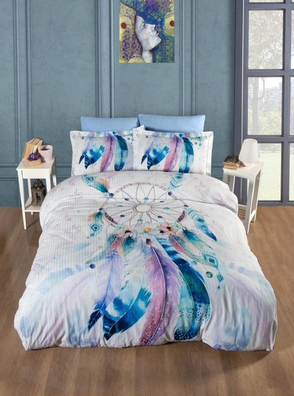 Постельное белье из страйп сатина с цветным принтом KARVEN N251-SB001 50х70 (2шт), 70х70 (2шт) семейное