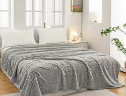 Плед из микрофибры TANGO БАБОЧКИ светло-серый 150х200