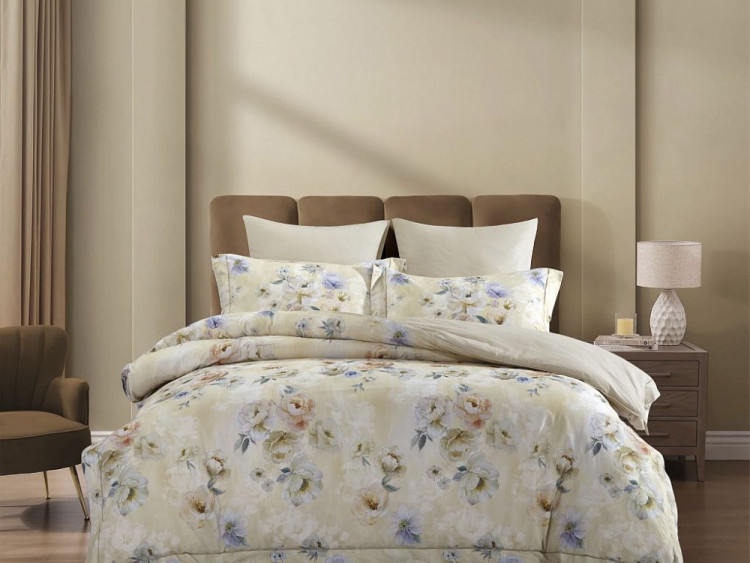 Постельное белье из фланели ASABELLA Ванильное поле 50х70 (2шт) и 70х70 (2шт) евро