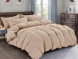 Постельное белье из жатого микросатина АЛЬВИТЕК FLUPPY SLEEP-022 бежевое 70х70 (2шт) 1,5-спальное