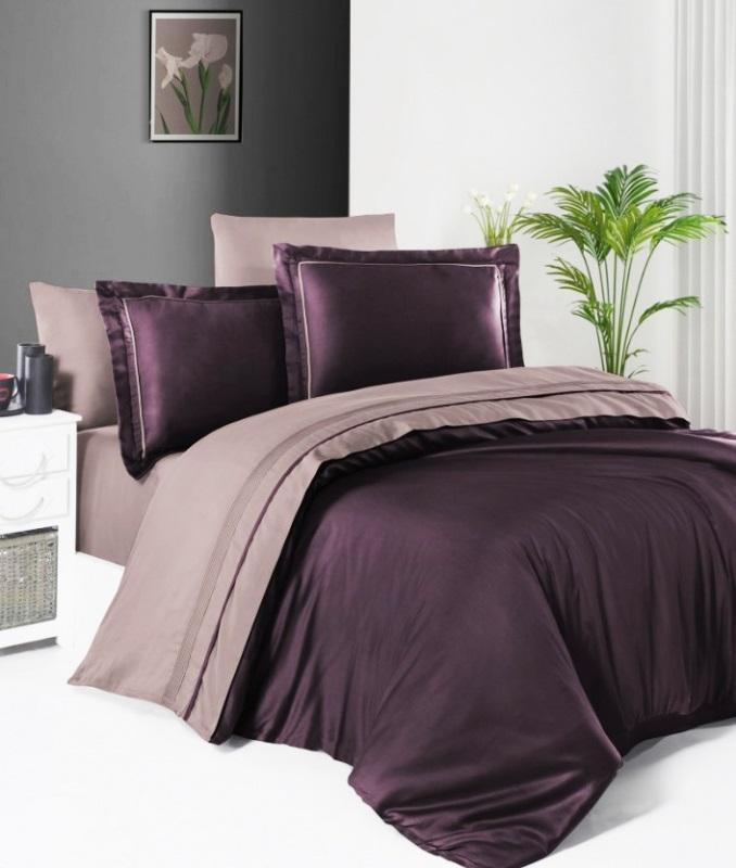 Постельное белье из сатина де люкс KARVEN N045 SERENITY PURPLE-LILA 50х70 (2шт), 70х70 (2шт) семейное