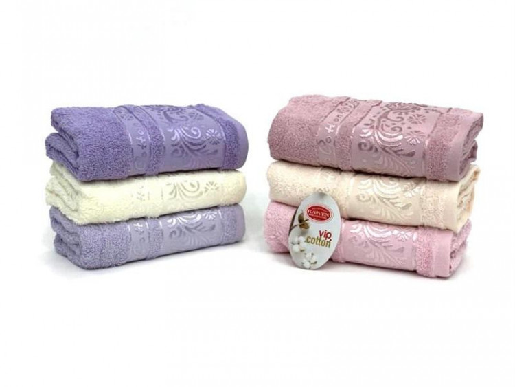 Набор полотенец махровых хлопковых KARVEN VIP COTTON HS2186 ALINA 50х90 (6шт)