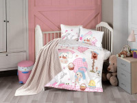 Постельное белье для малышей из сатина с пледом KARVEN 3D DIGITAL D040 WENNY