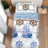 Постельное белье подростковое из ранфорса KARVEN YOUNG STYLE N022/1 MARINA BLUE V-1 50х70 (1шт), 70х70 (1шт)
