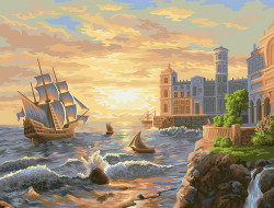 Набор для раскрашивания по номерам ФРЕЯ PNB/R1 №145  У моря 50х40 см