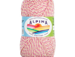 Пряжа ALPINA LOLLIPOP №02 желтая-розовая-персиковая-малиновая 100% хлопок 10 шт х 50 гр, 175 м +/- 8 м