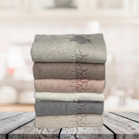 Набор кухонных полотенец махровых хлопковых с вышивкой KARVEN ELIT HM777 CINAR-1 30х50 (6шт)