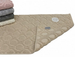 Коврик для ног махровый хлопковый KARVEN KV434 TILE bej 50х80