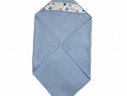 Полотенце детское махровое с уголком KARVEN D037 BASKILI KUNDAK mavi v2 90х90