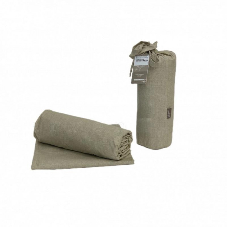 Простыня на резинке из поплина SAREV BAZAAR P939 TEO V2 BEJ 100х200х30 с наволочкой 50х70