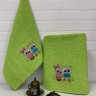 Набор махровых полотенец DIVA AFRODITA СОВА 50х90 (1шт), 70х140 (1шт) зеленый