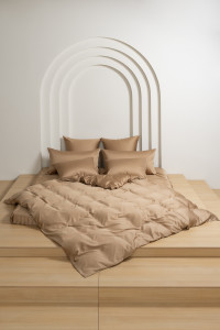 Постельное белье с простыней на резинке 180х200 GERMAN GRASS SAND BRILLIANT GRASS 70х70 (2шт) семейное