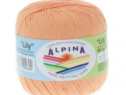 Пряжа ALPINA LILY №011 персиковая 100% мерсеризованный хлопок 10 шт х 50 гр, 175 м +/- 5 м