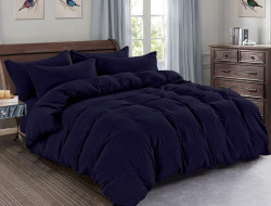 Постельное белье из жатого микросатина АЛЬВИТЕК FLUPPY SLEEP-047 темно-синее 70х70 (2шт) 2-спальное