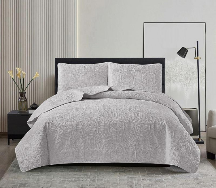 Покрывало тонкое велюровое TANGO CASABLANCA светло-серое 180х240