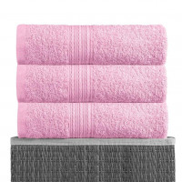 Простыня махровая BAYRAMALY розовая 180х210