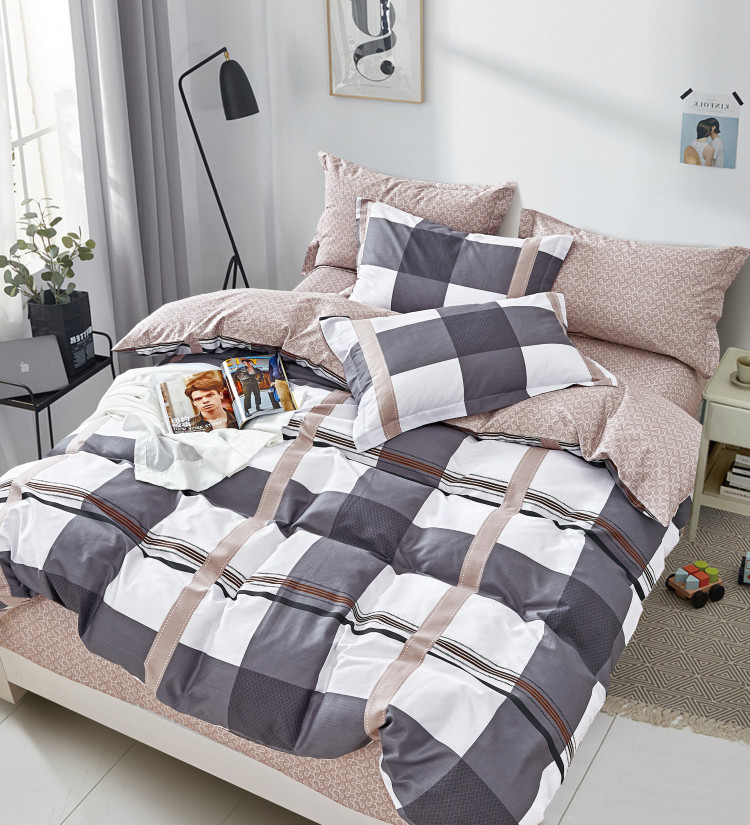 Постельное белье из твил-сатина TANGO квадри 50х70 (2шт) 1,5-спальное