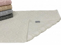 Коврик для ног махровый хлопковый KARVEN KV434 TILE krem 50х80