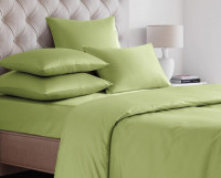 Простыня на резинке из сатина SAILID SL-10-180 лайм 180х200х25