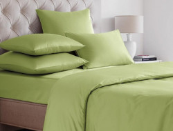 Простыня на резинке из сатина SAILID SL-10-180 лайм 180х200х25