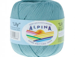 Пряжа ALPINA LILY №049 светло-бирюзовая 100% мерсеризованный хлопок 10 шт х 50 гр, 175 м +/- 5 м